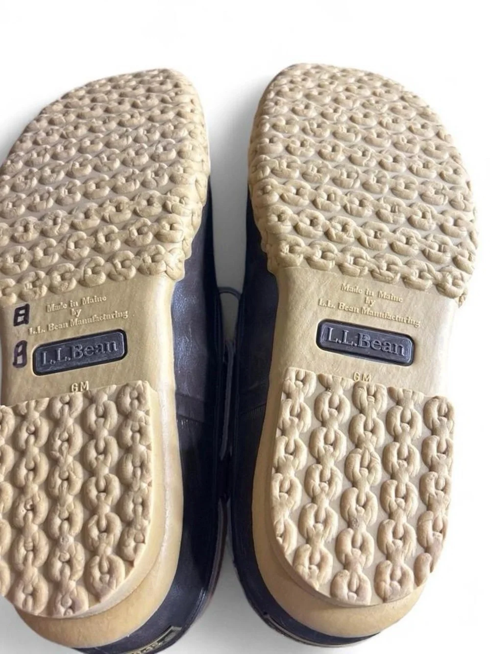 L.L. Bean Brown & Tan Waterproof Duck Shoes with Yellow Sole Iconic Classic